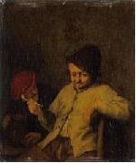 Adriaen van ostade The Smoker and the Drunkard. oil painting on canvas